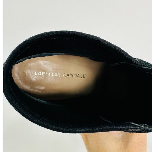 Loeffler Randall Val Black Suede Heeled Booties Pointed Toe Ankle Boots 8.5 - Picture 6 of 7